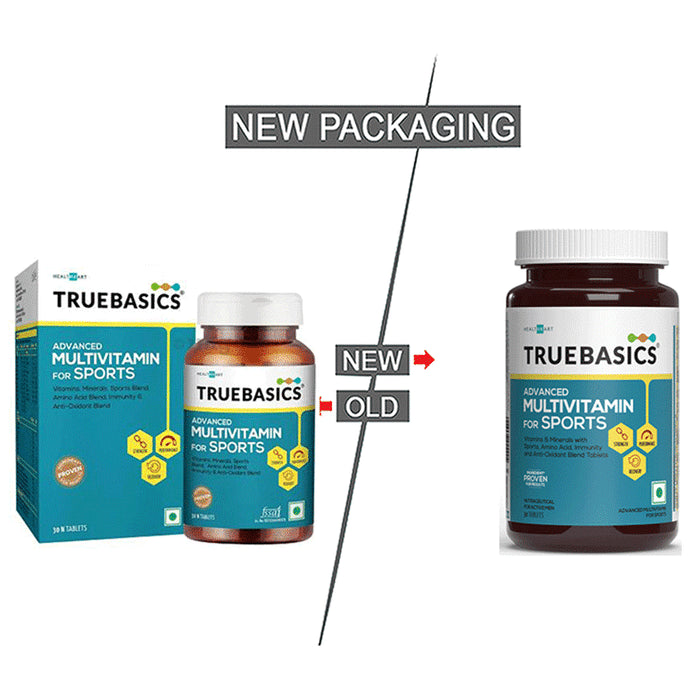 TrueBasics Advanced Multivitamin for Sports with Amino Acids & Antioxidants | For Immunity, Strength & Recovery | Tablet