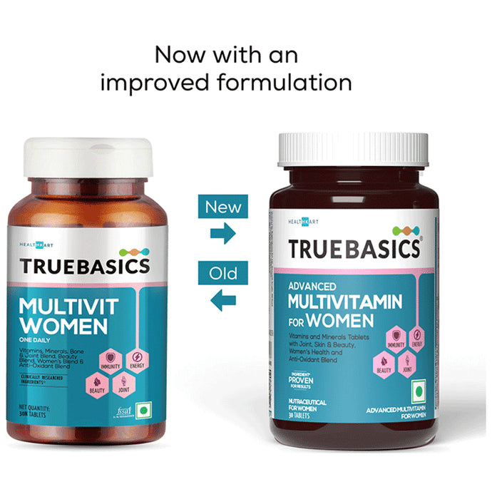 TrueBasics Advanced Multivitamin for Women | With Antioxidants for Joints, Skin, Immunity & Energy | Tablet