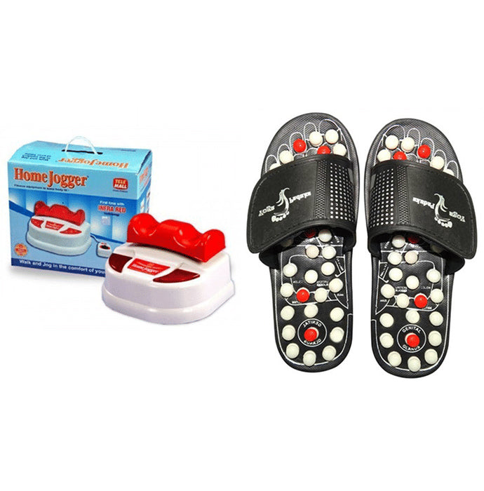 Dominion Care Combo Pack of Accu Paduka Accupressure Massage Slipper and Home Jogger - Classic Derma