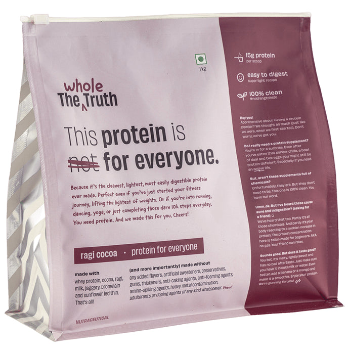 The Whole Truth Protein for Everyone Powder 15gm Protein Per Scoop Ragi Cocoa - Classic Derma