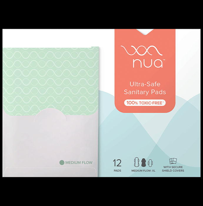 Nua Nua Ultra-Safe Medium Flow Sanitary Pads For Women XL - Classic Derma