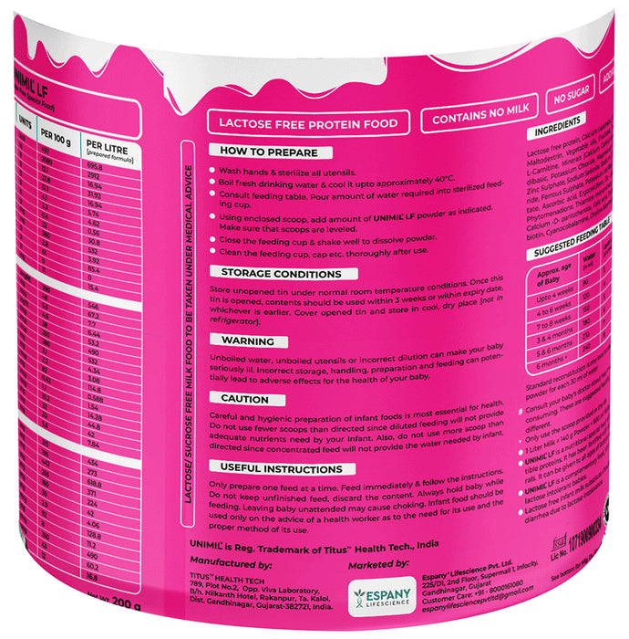 Unimil Unimil LF Baby Food Powder Lactose and Sucrose Free