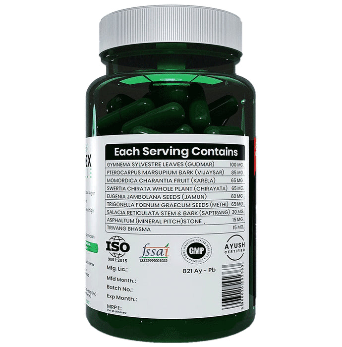 Sheopal's Ayurvedic Herbal Diabdex Diabetes Care Capsule For Manage Blood Sugar Level | Help Increase Insulin | Help Increase Energy Level | Goodness Of Vijaysar, Gudmar And Karela