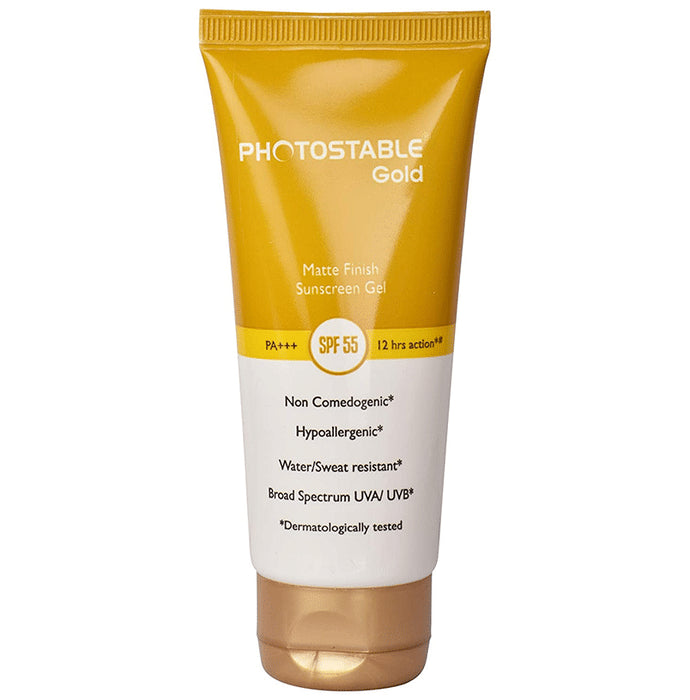 Photostable Gold Matte Finish Sunscreen Gel | PA+++ SPF 55 - Classic Derma