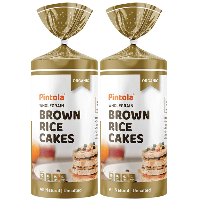 Pintola Organic Wholegrain Brown Rice Cake (130gm Each) All Natural Salted - Classic Derma
