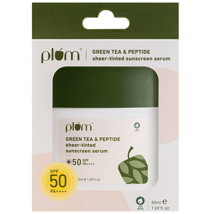 Plum Green Tea & Peptide Sheer-tinted Sunscreen Serum SPF 50 PA++++ - Classic Derma