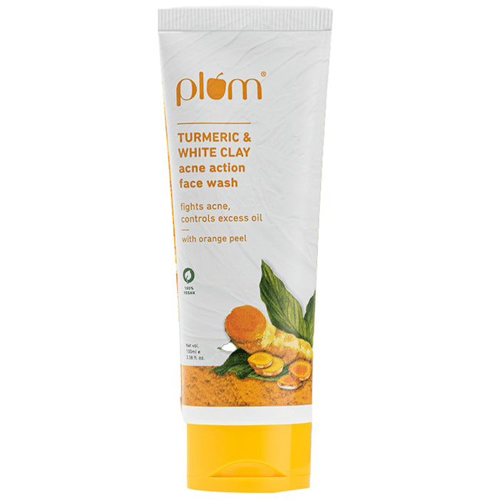 Plum Turmeric & White Clay Acne Action Face Wash - Classic Derma