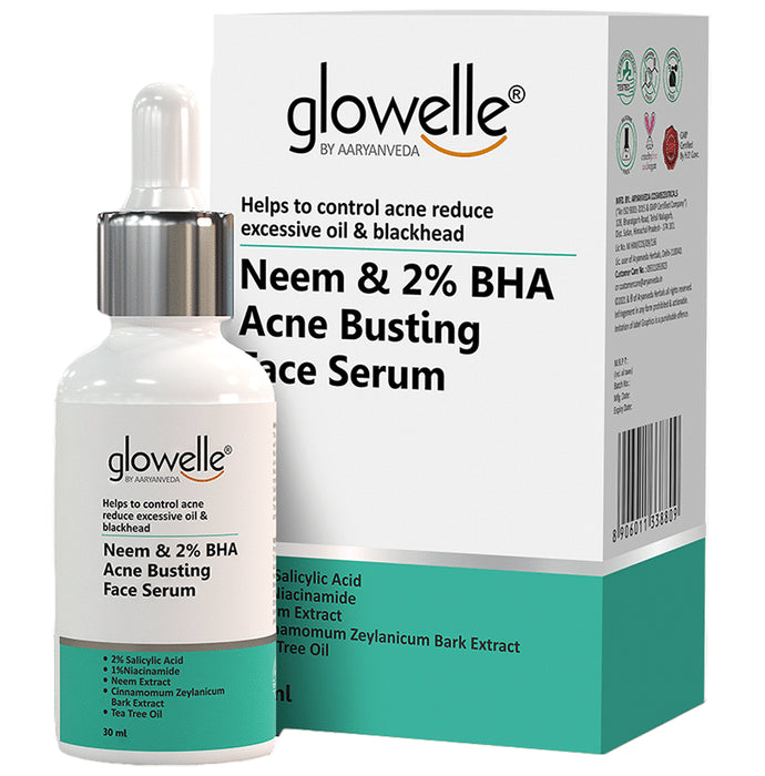 Aryanveda Glowelle Neem & 2% BHA Acen Busting Face Serum - Classic Derma
