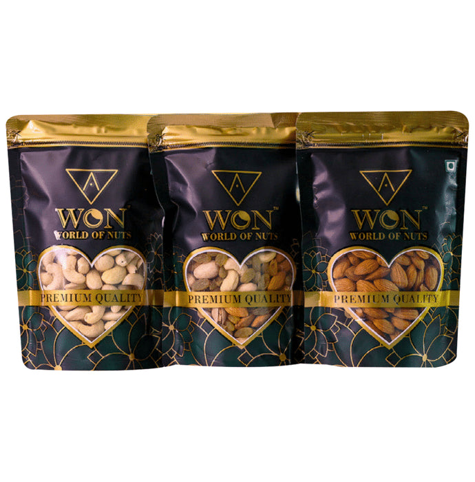 Awon Combo Pack of Cashew (235gm), Mixed Dry Fruits (240gm), Almonds (240gm) - Classic Derma