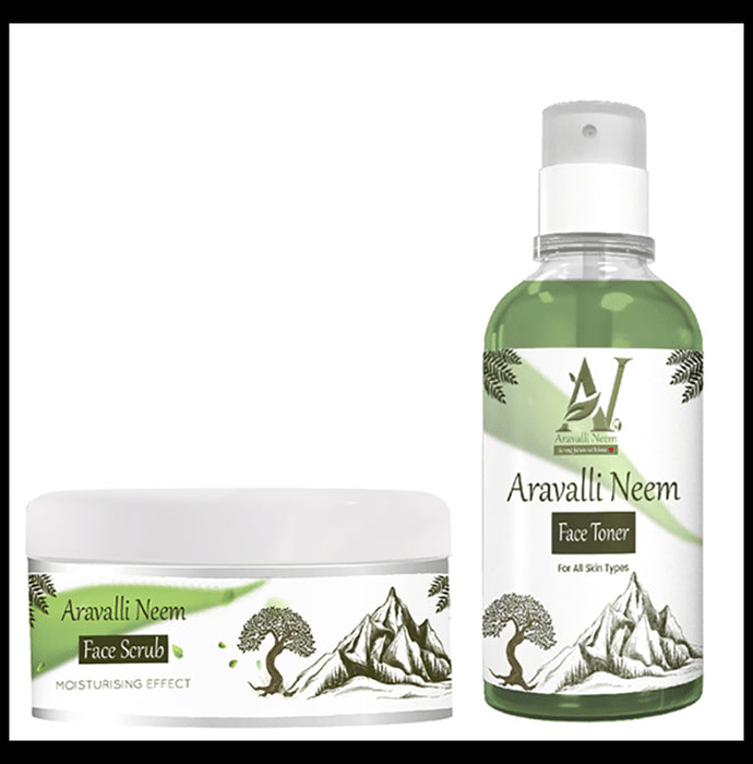 Aravalli Neem Combo Pack of Face Scrub 50gm & Toner 100ml - Classic Derma
