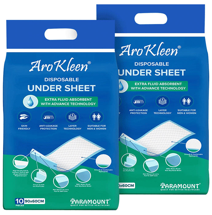 Arokleen Disposable Under Sheet for Hospital Patients (10 Each) 90cm x 60cm - Classic Derma