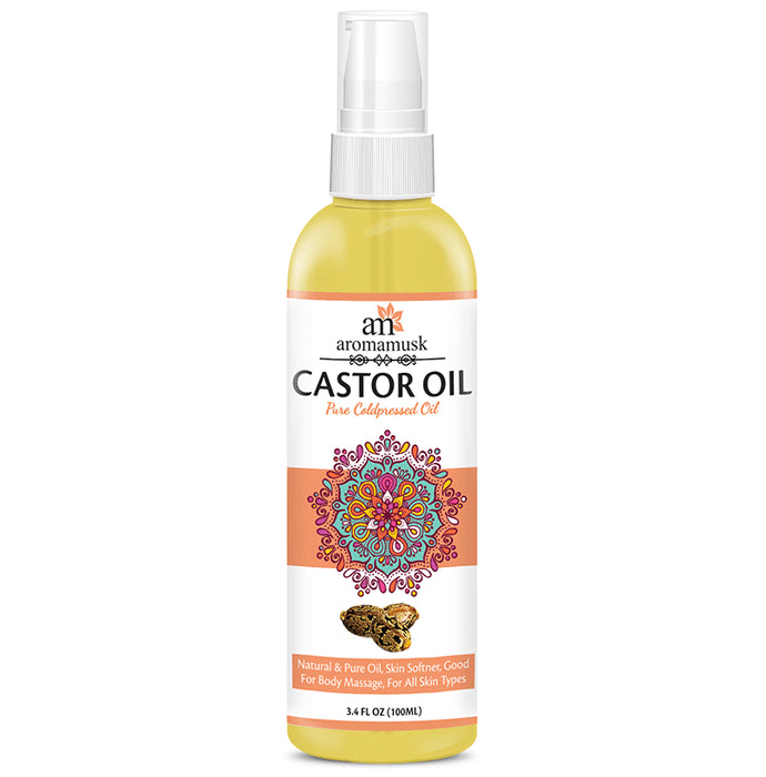 AromaMusk 100% Pure Cold Pressed Castor Oil - Classic Derma