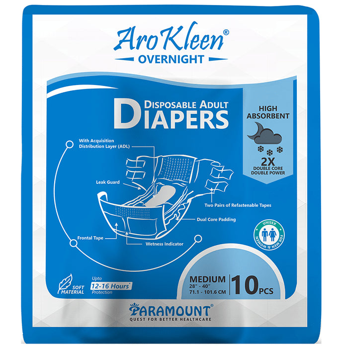 Arokleen Overnight Disposable Adult Diaper (10 Each) Medium - Classic Derma