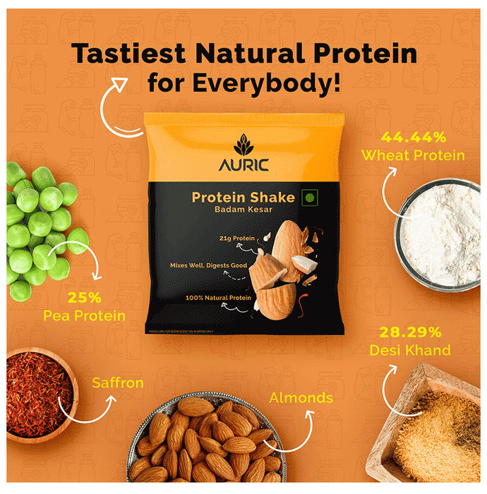 Auric Protein Shake Sachet (36gm Each) Badam Kesar