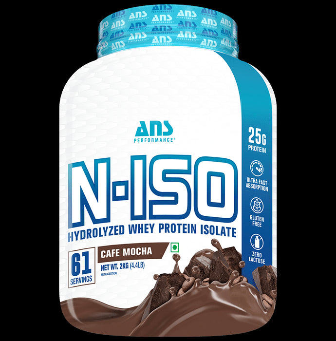 ANS Performance N-Iso Hydrolyzed Whey Protein Isolate Powder Cafe Mocha - Classic Derma