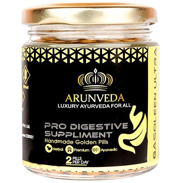 Arunveda Gasoleen Ultra Pro Digestive Suppliment Handmade Golden Pill - Classic Derma