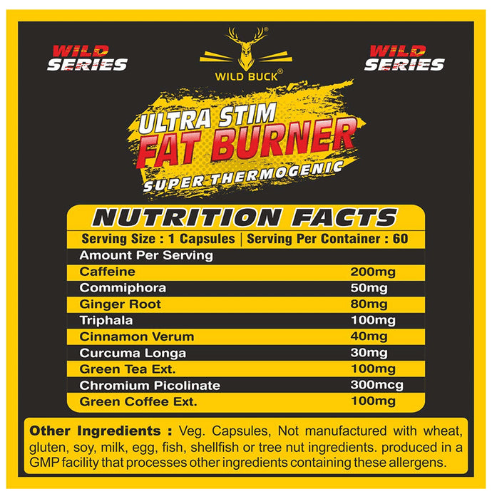 Wild Buck Ultra Stim Fat Burner Super Thermogenic Capsule