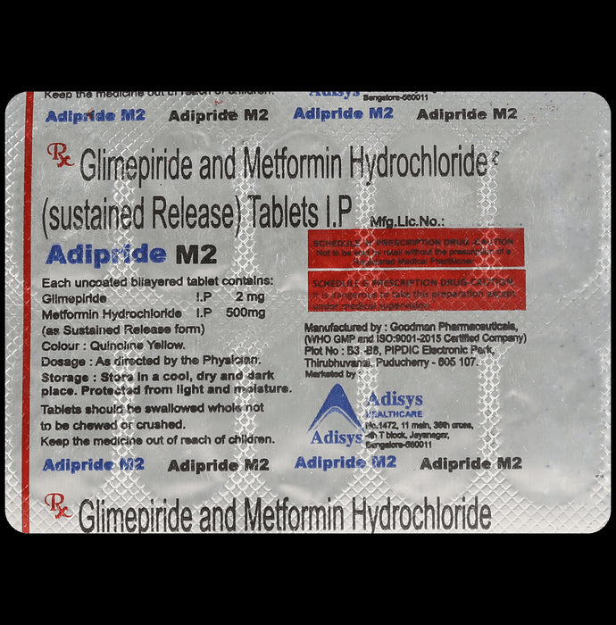 Adipride M 2mg/500mg Tablet SR