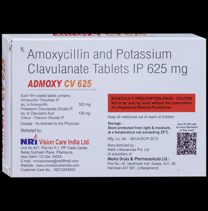 Admoxy CV 625 Tablet