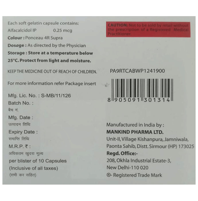 Alphadol 0.25mcg Capsule