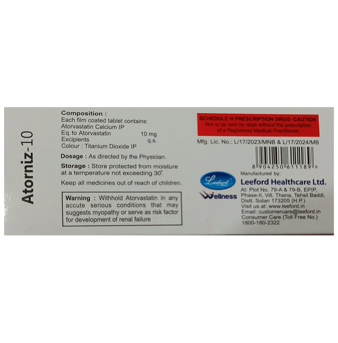 Atorniz 10mg Tablet