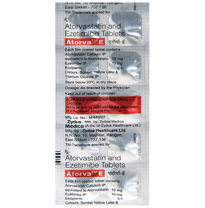 Atorva E 10mg/10mg Tablet