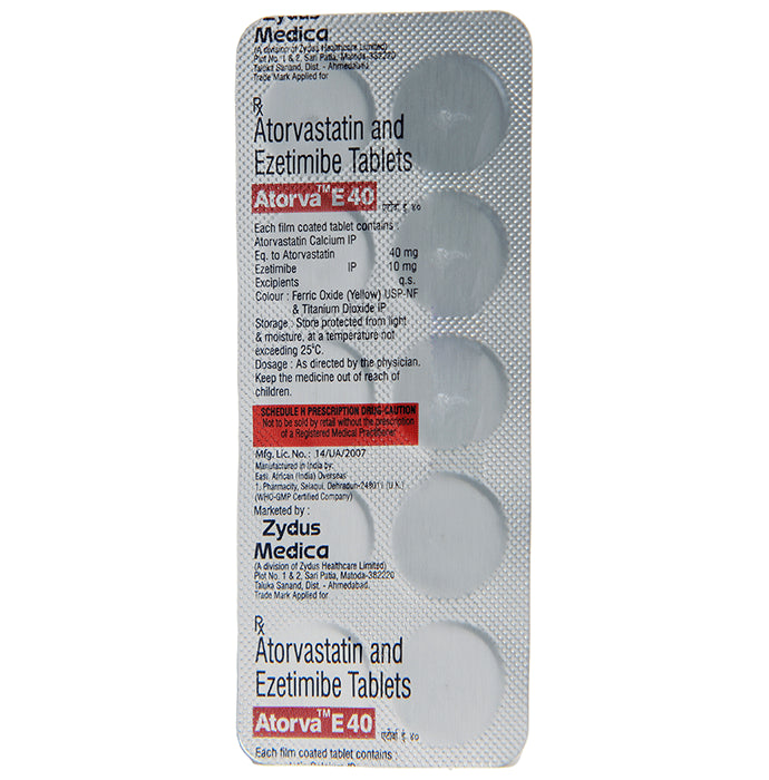 Atorva E 40 Tablet