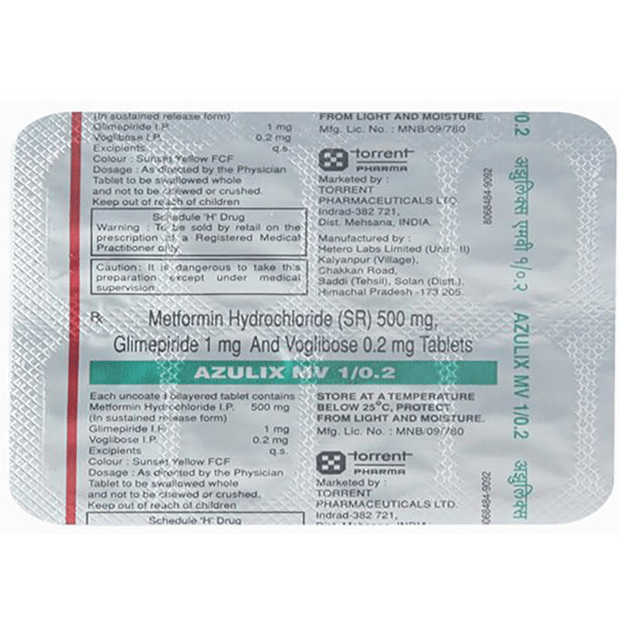 Azulix MV 1mg/500mg/0.2mg Tablet SR