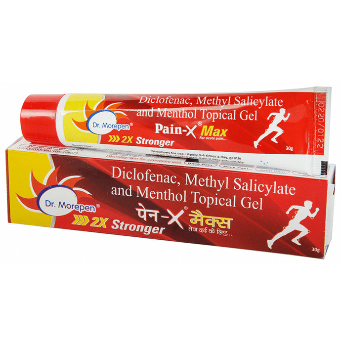 Dr. Morepen Pain-X Max with Diclofenac, Salicylate & Menthol | For Back, Neck, Joints & Shoulder Pain | Gel - Classic Derma