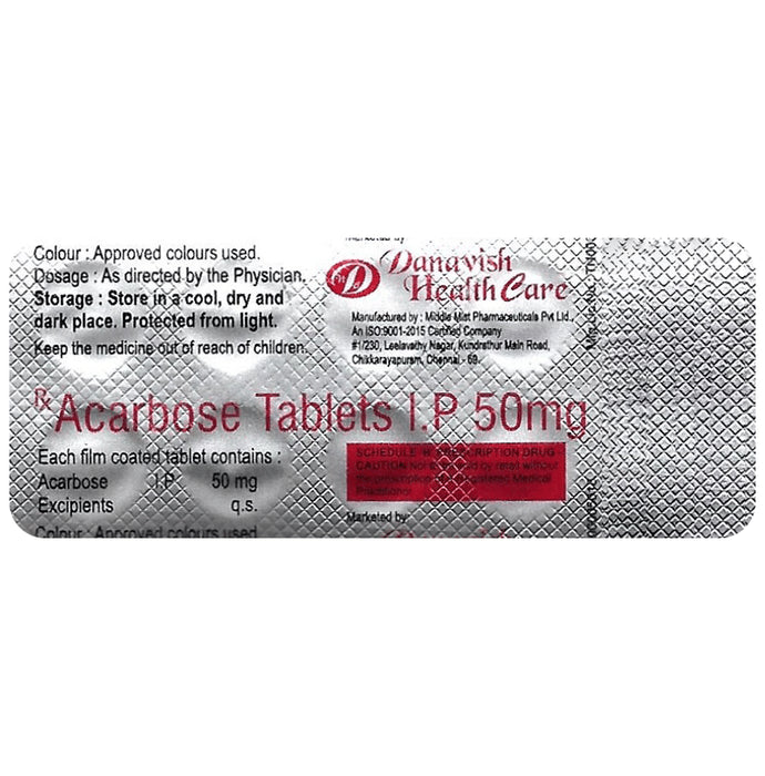 Danavish Acarbose 50mg Tablet