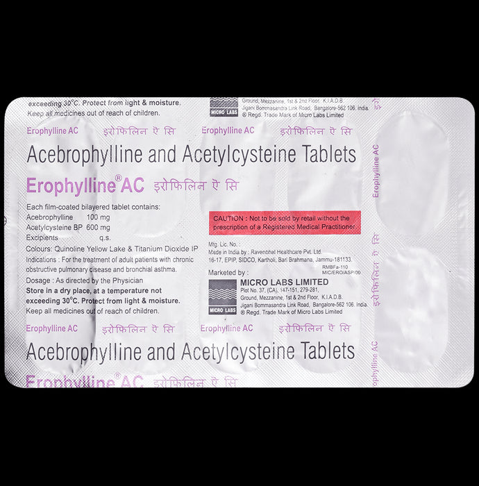 Erophylline AC 100mg/600mg Tablet