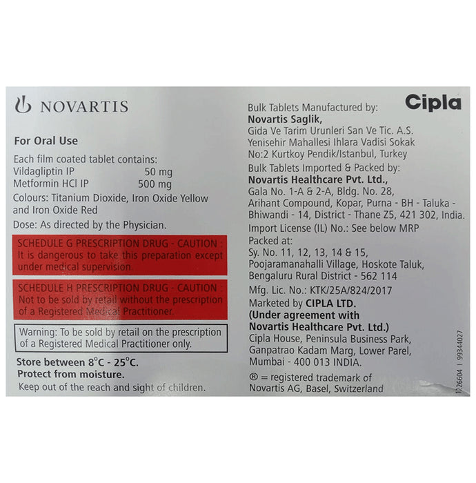 Galvus Met 50mg/500mg Tablet