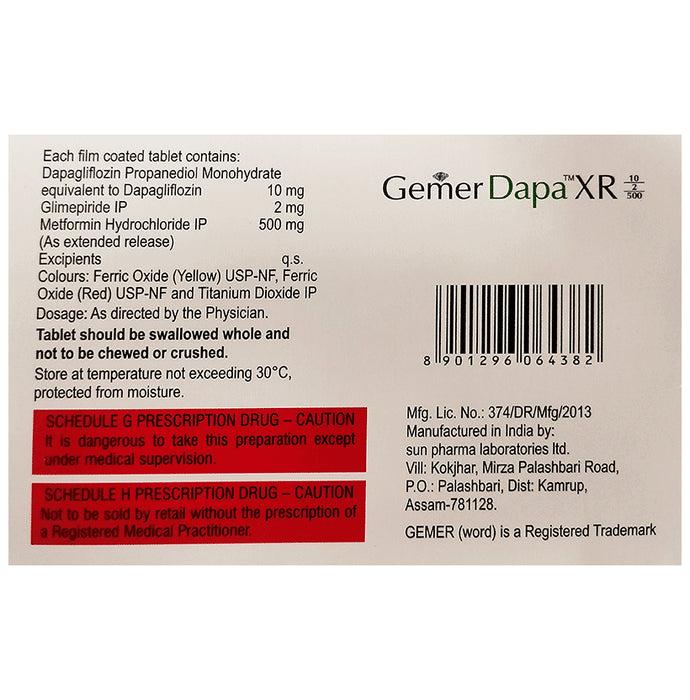 Gemer Dapa XR 10/2/500 Tablet