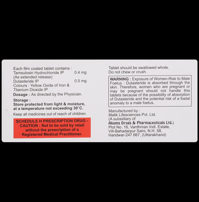 Uropoint D 0.4mg/0.5mg Tablet