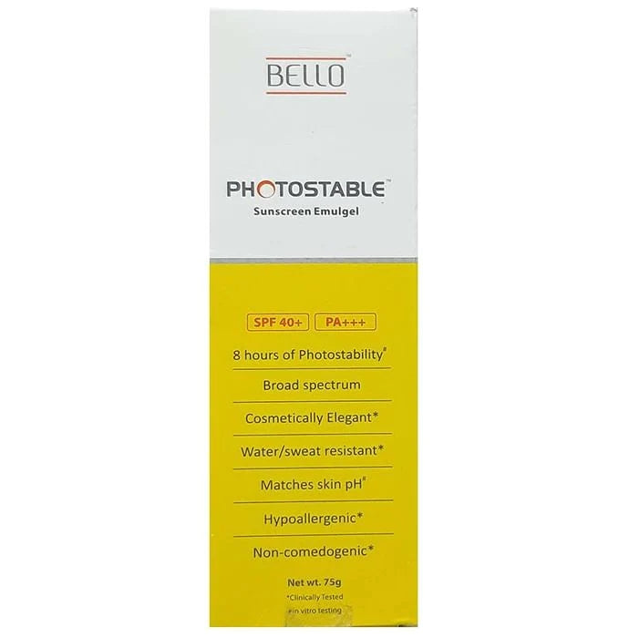 Bello Photostable Spf 40+ Sunscreen Emulgel