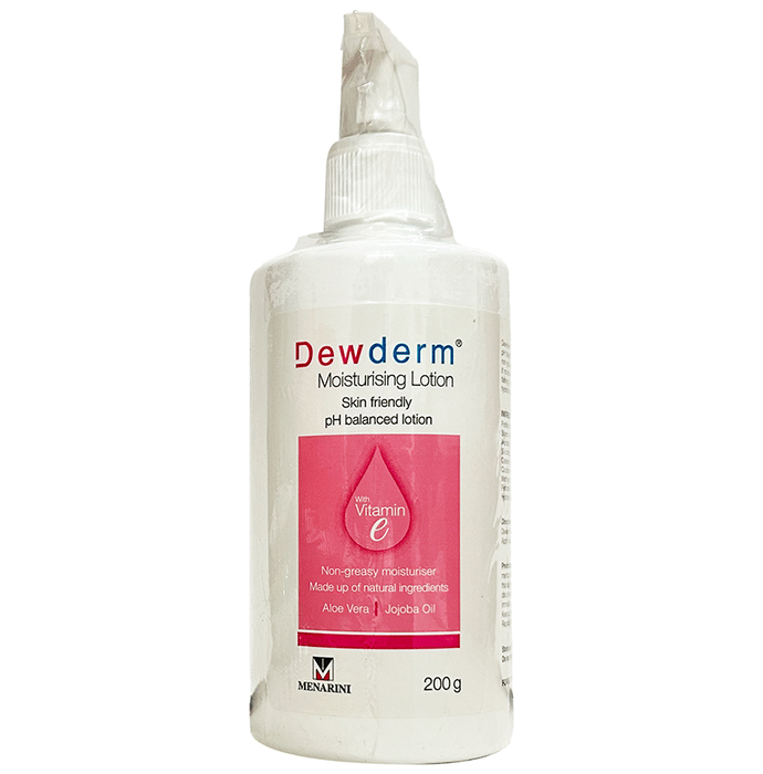 Dewderm Moisturising Lotion with Vitamin E, Aloe Vera & Jojoba Oil | Skin-Friendly & pH-Balanced