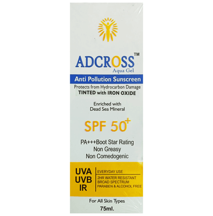 Adcross Anti-Pollution Aqua Gel SPF 50+ Sunscreen | UVA/UVB & IR Protection | Paraben-Free