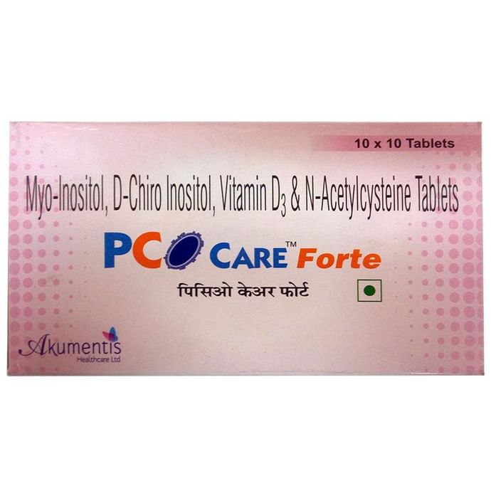 Pco Care Forte Tablet with Myo-Inositol, D-Chiro Inositol, Vitamin D3 & N-Acetylcysteine