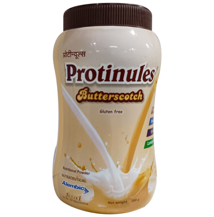 Protinules Powder with Whey Protein, DHA, Vitamins & Minerals | Flavour Butterscotch Gluten Free