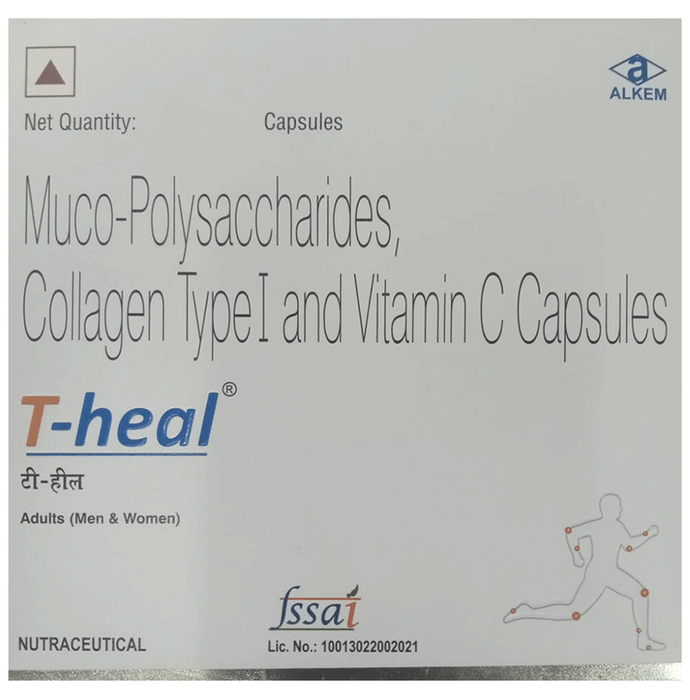 T-Heal Muco-Polysaccharide, Collagen Type I & Vitamin C Capsule | For Pain Relief