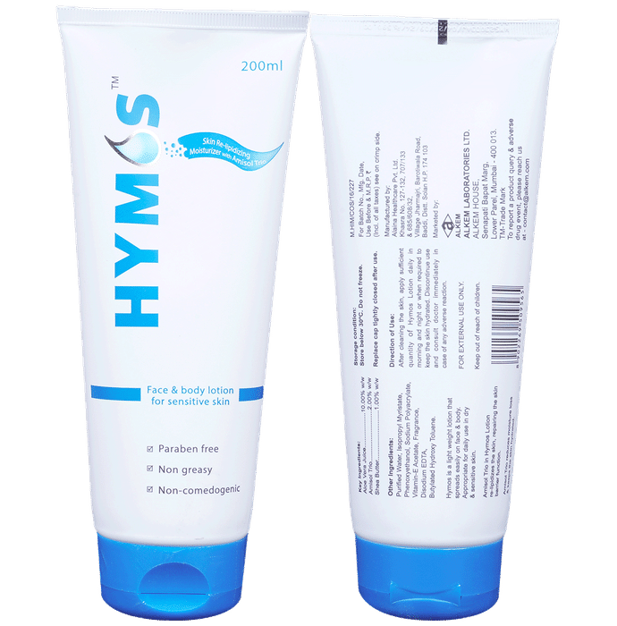 Hymos Face & Body Lotion for Sensitive Skin | Non-Greasy, Non-Comedogenic & Paraben-Free