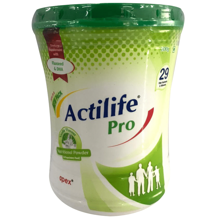 Actilife Pro with Whey Protein, DHA & Flaxseed for Nutrition | Flavour Powder Vanilla