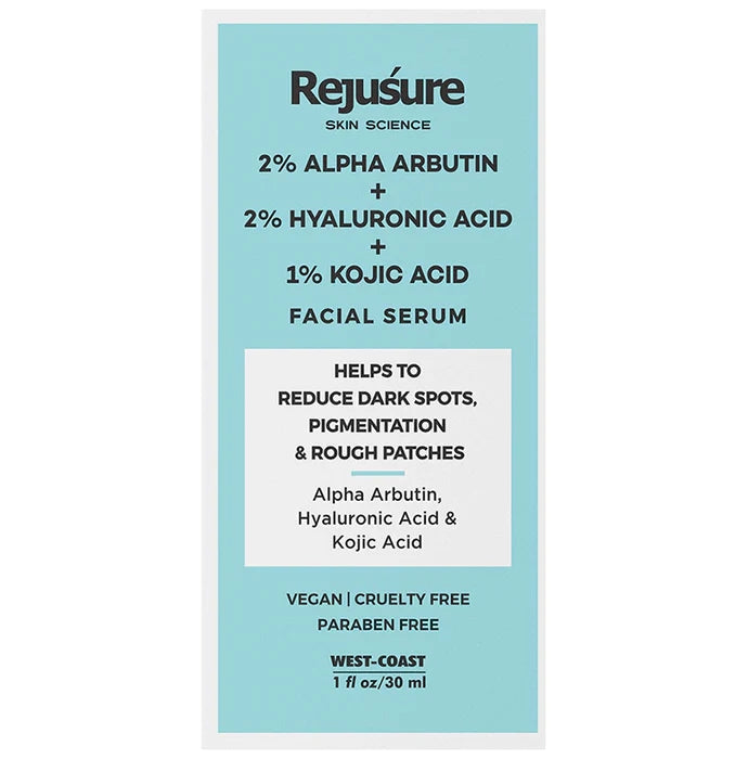 Rejusure 2% Alpha Arbutin + 2% Hyaluronic Acid + 1% Kojic Acid Facial Serum