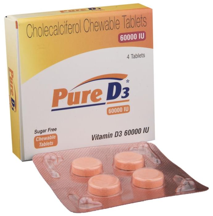 Pure D3 60000IU Chewable Tablet Sugar Free