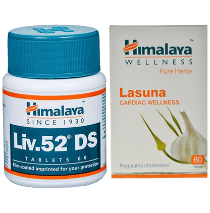 Himalaya Combo Pack of Liv. 52 DS Tablet (60) & Lasuna Tablet (60)