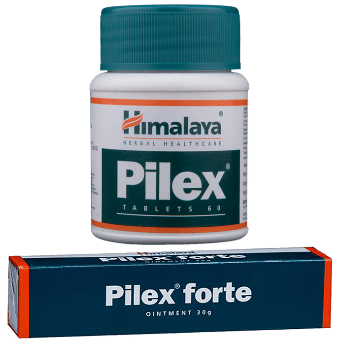 Himalaya Combo Pack of Pilex Tablet & Pilex Forte Ointment