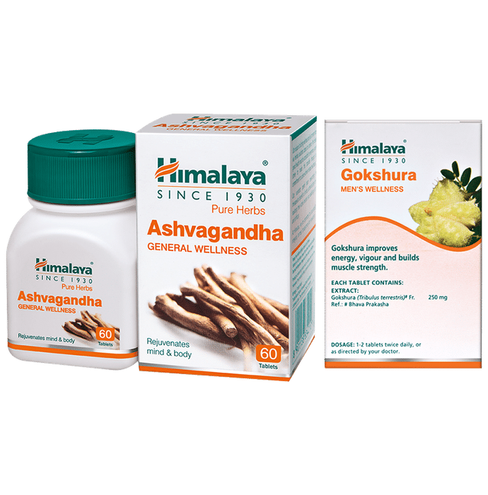 Himalaya Wellness Combo Pack of Pure Herbs Ashvagandha Tablet & Pure Herbs Ashvagandha Tablet (60 Each)