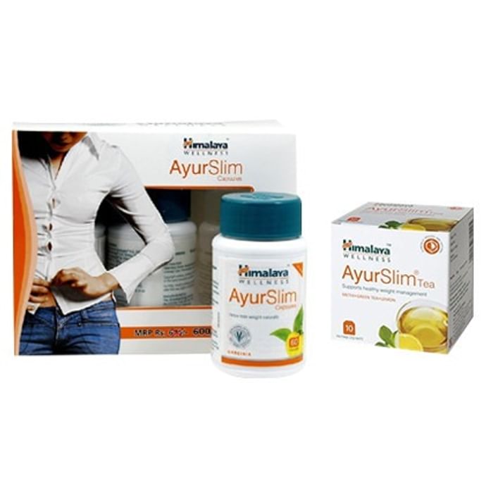 Himalaya Wellness Weight Management Combo Pack of AyurSlim Capsules (Triple Pack) and AyurSlim Tea (10's Pack)