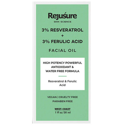 Rejusure 3% Reservatrol + 3% Ferulic Acid Facial Oil