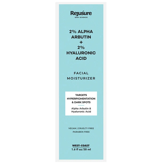 Rejusure 2% Alpha Arbutin + 2% Hyaluronic Acid Facial Moisturizer